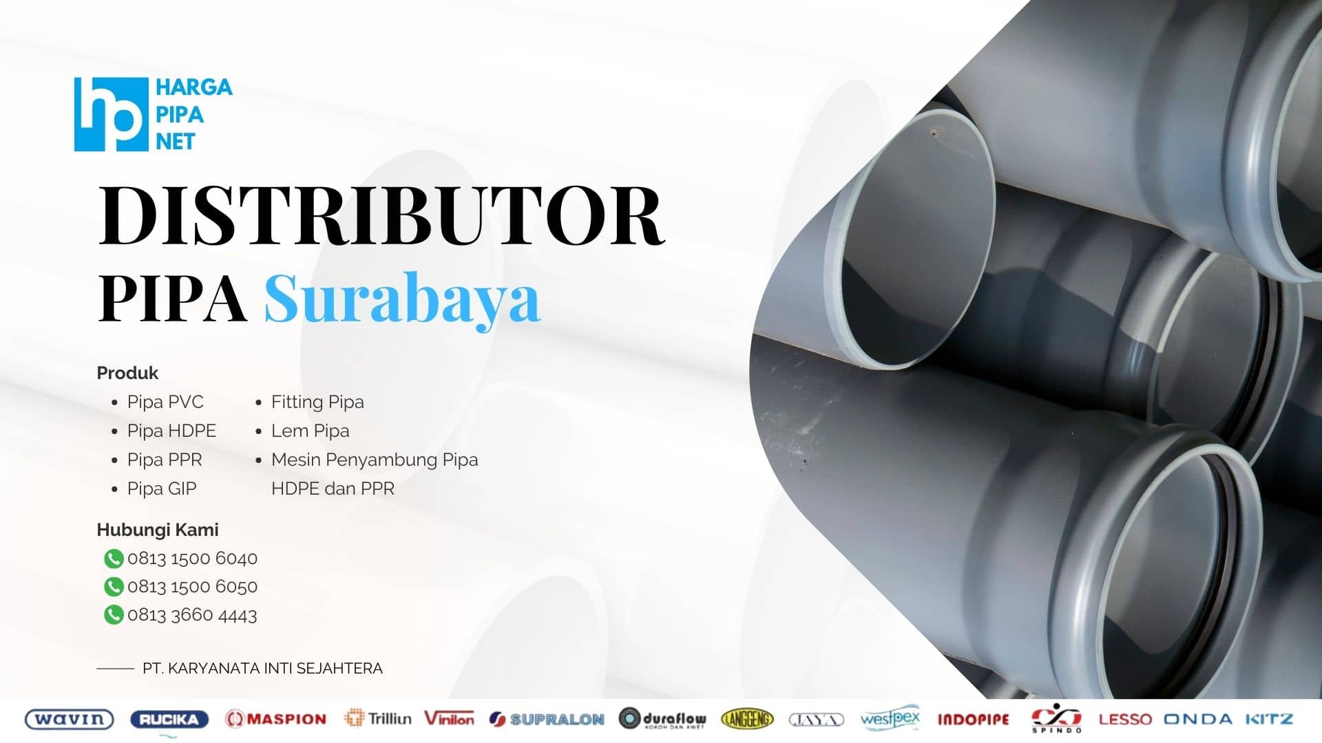 Agen Distributor Pipa HDPE Surabaya